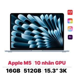 MacBook Air M5 15 inch 2026 10CPU 10GPU 16GB 512GB Sạc 70W | Chính hãng Apple Việt Nam
